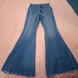Women's Flared Blue Jeans